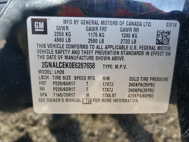 2014 CHEVROLET EQUINOX LT - 2GNALCEK0E6287658