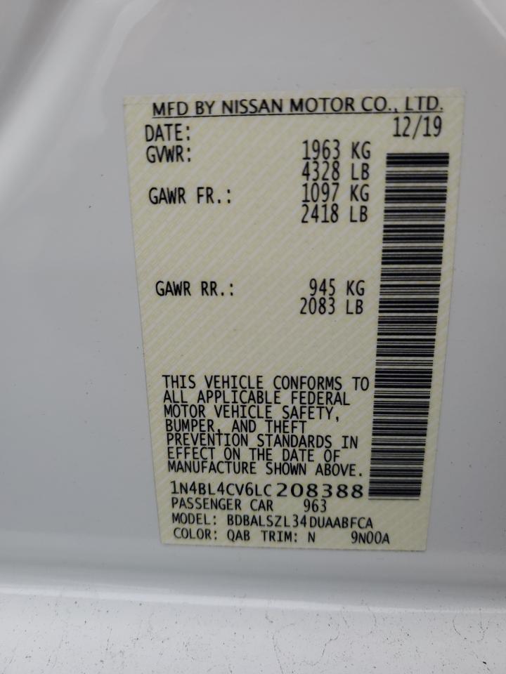 Lot #3301933439 2020 NISSAN ALTIMA SR