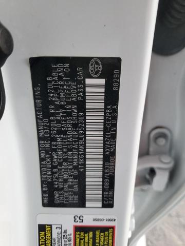 2020 TOYOTA CAMRY XSE #3296254427