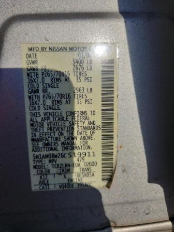 2006 NISSAN XTERRA OFF #3297914788