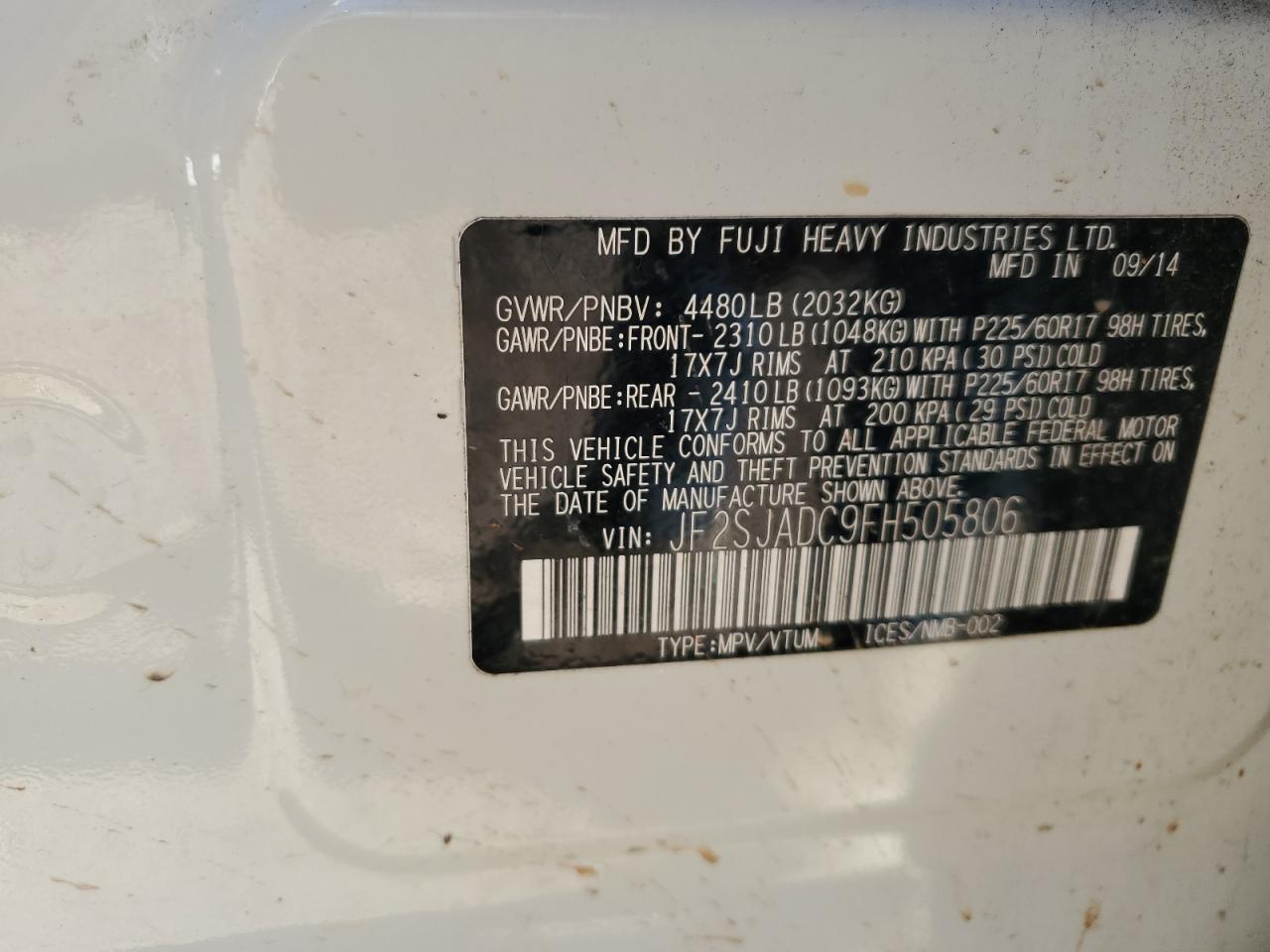 SUBARU FORESTER 2.5I PREMIUM