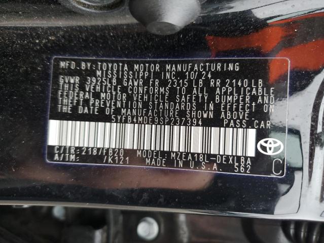 2025 TOYOTA COROLLA LE #3304549440