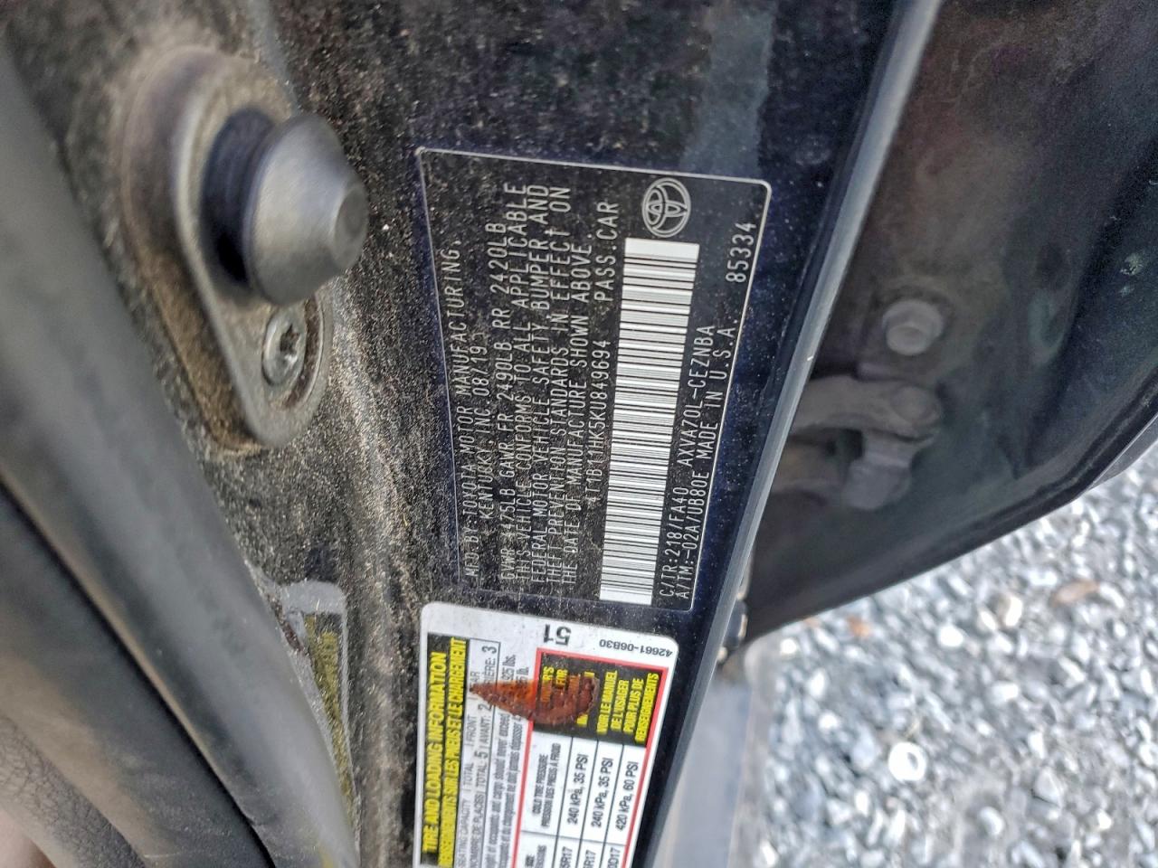 Lot #3301708391 2019 TOYOTA CAMRY L