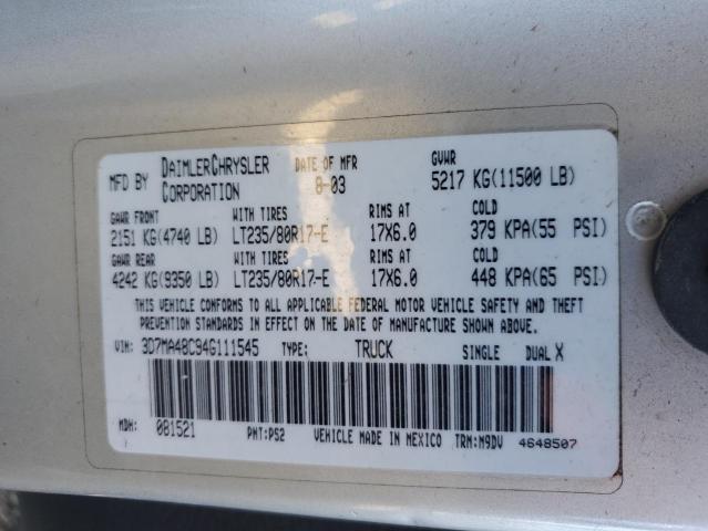 2004 DODGE RAM 3500 S #3296892862