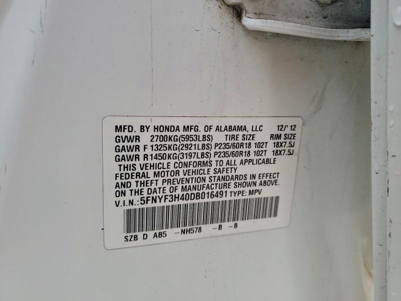 2013 HONDA PILOT EX #3312526613