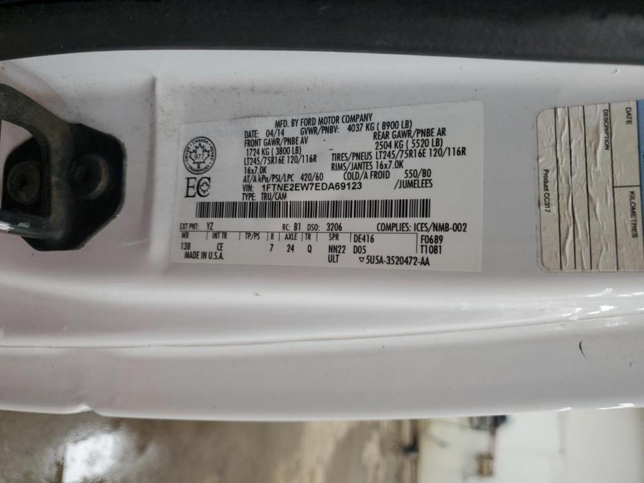 Lot #3284839537 2014 FORD ECONOLINE CARGO E-25