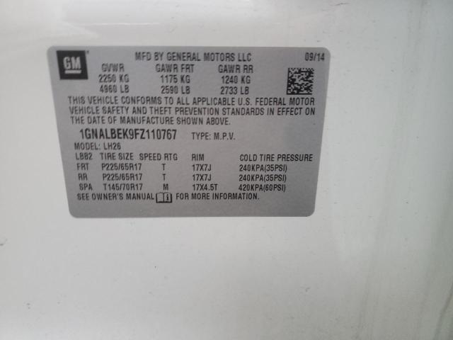 2015 CHEVROLET EQUINOX LT #3296290551