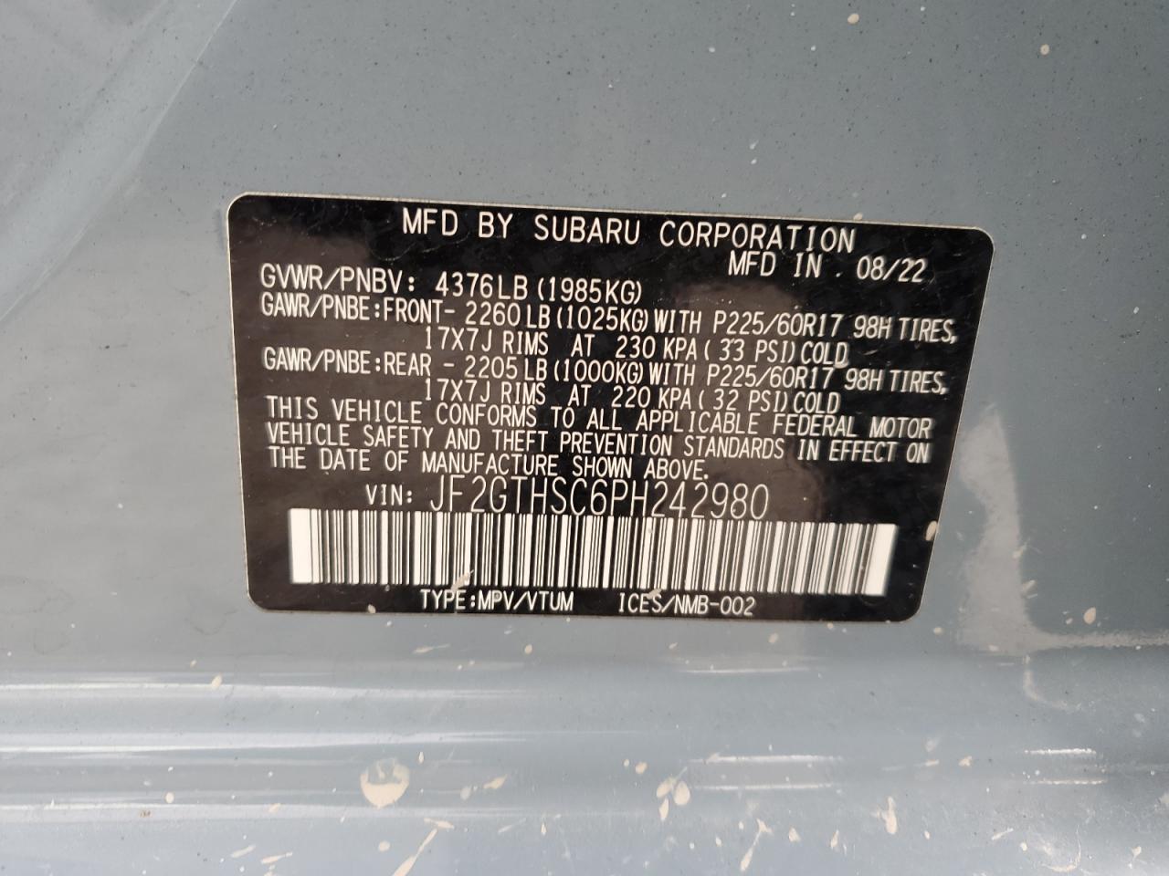 SUBARU CROSSTREK SPORT