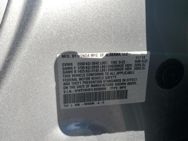 2020 HONDA PILOT ELIT #3298095138