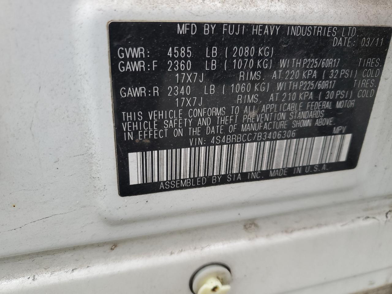 SUBARU OUTBACK 2.5I PREMIUM