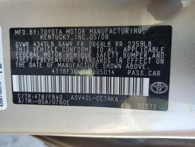 2010 TOYOTA CAMRY BASE #3283809428