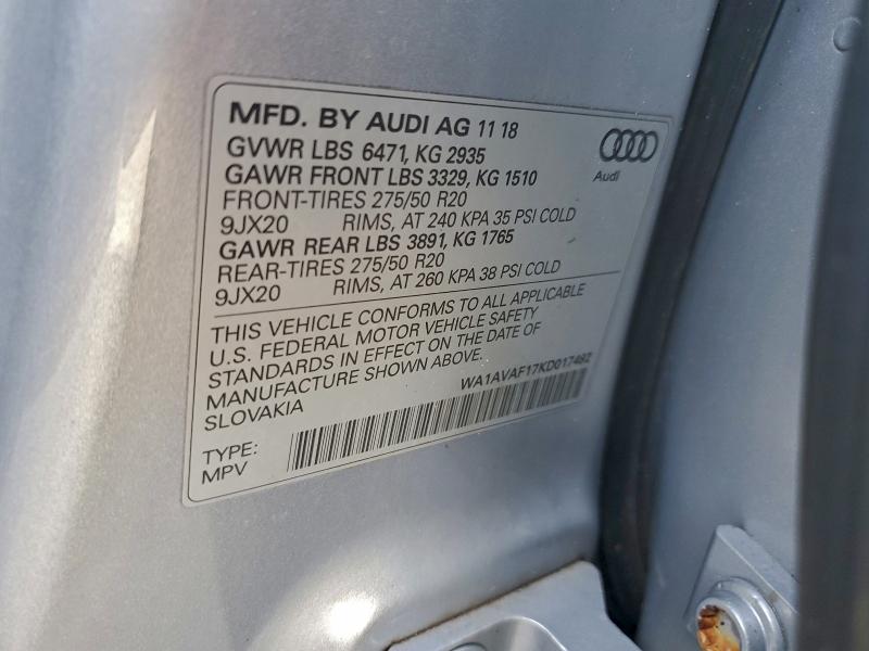 2019 AUDI Q8 PREMIUM #3303326003