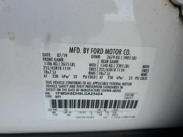 2020 FORD EXPLORER X #3310439340