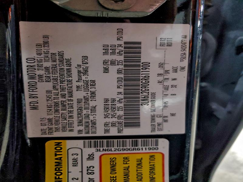 2016 LINCOLN MKZ #3304769959