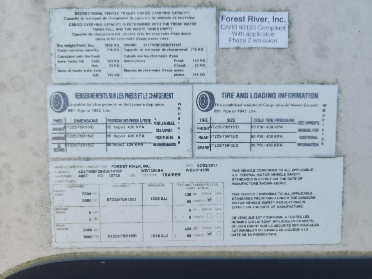 Lot #3285660662 2017 WILDWOOD WILDWOOD