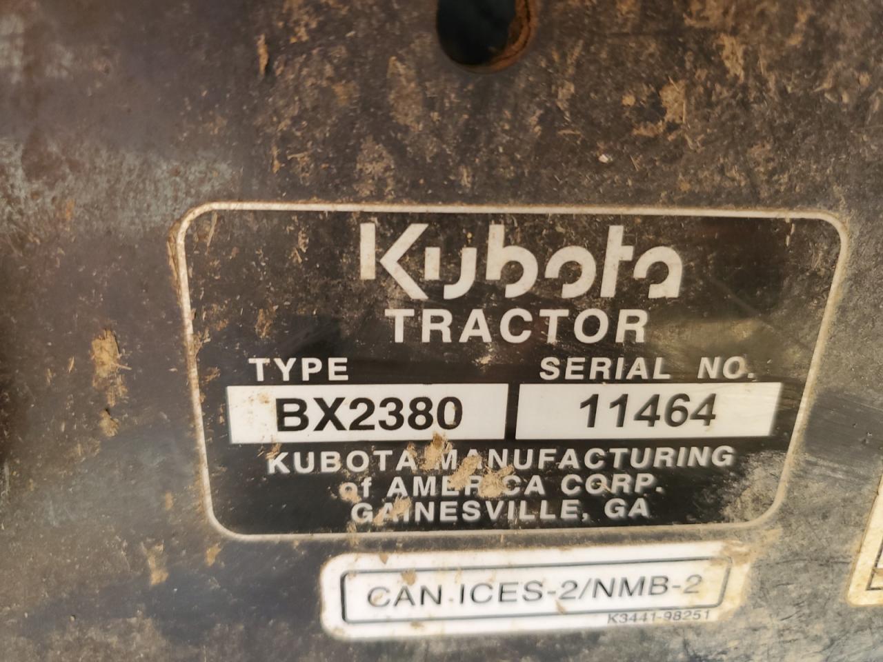 Lot #3302724003 2018 KUBOTA BX2380