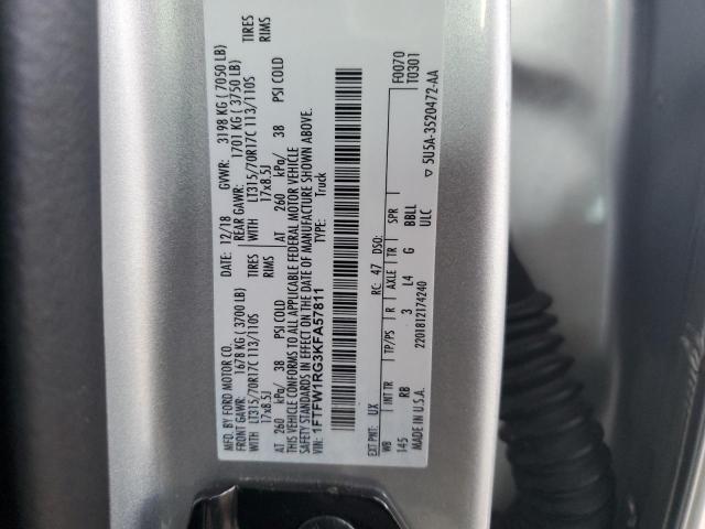 2019 FORD F150 RAPTO - 1FTFW1RG3KFA57811