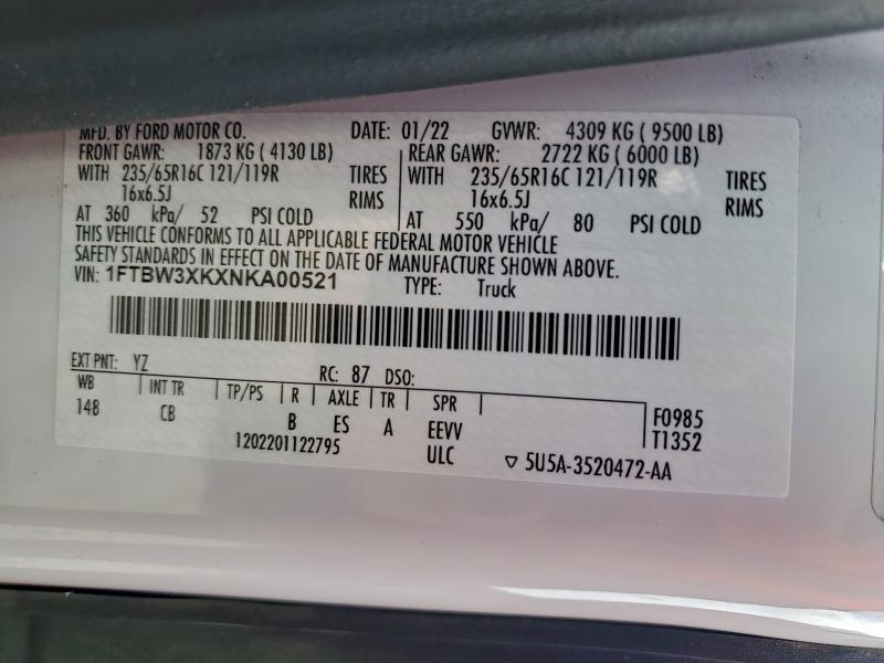 2022 FORD TRANSIT #3303822421