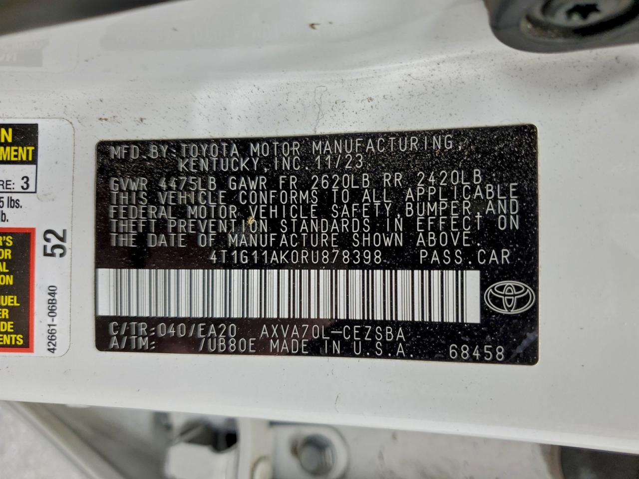 TOYOTA CAMRY SE NIGHT SHADE