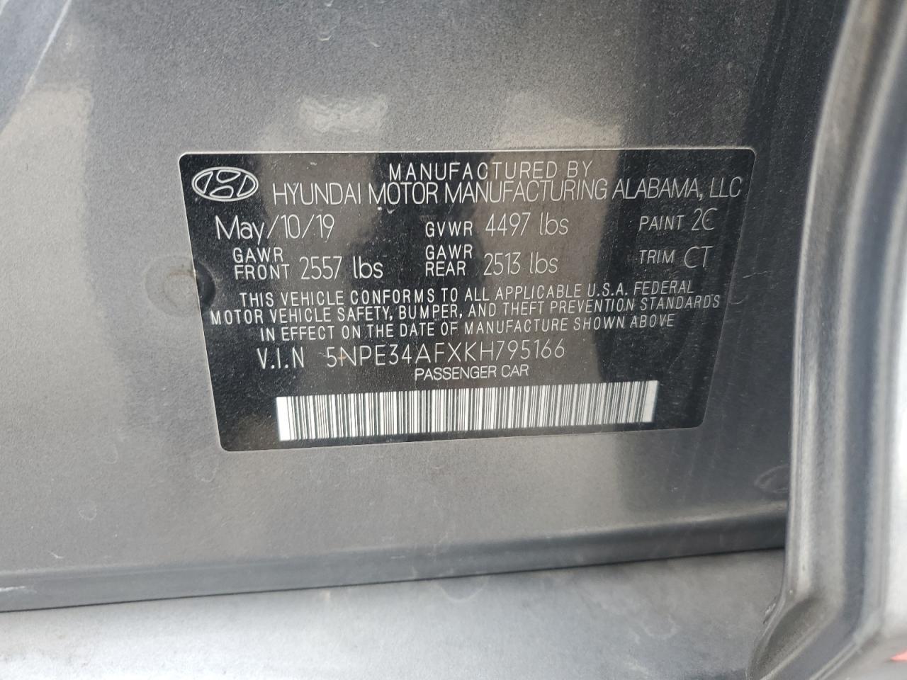 Lot #3311570266 2019 HYUNDAI SONATA LIM