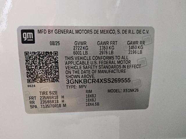 2025 CHEVROLET BLAZER 2LT 3GNKBCR4XSS269555