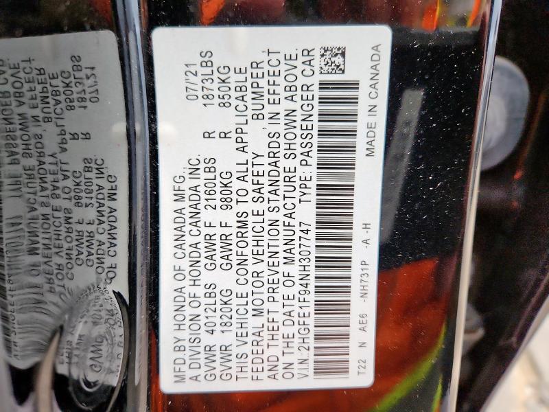 2022 HONDA CIVIC TOUR #3312572167