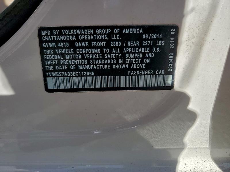 2014 VOLKSWAGEN PASSAT SE #3301609621