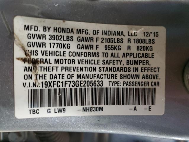 2016 HONDA CIVIC EXL #3296355117