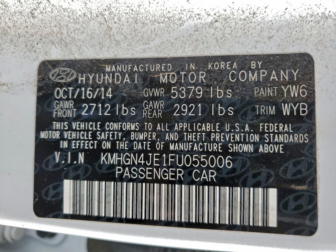 HYUNDAI GENESIS 3.8L