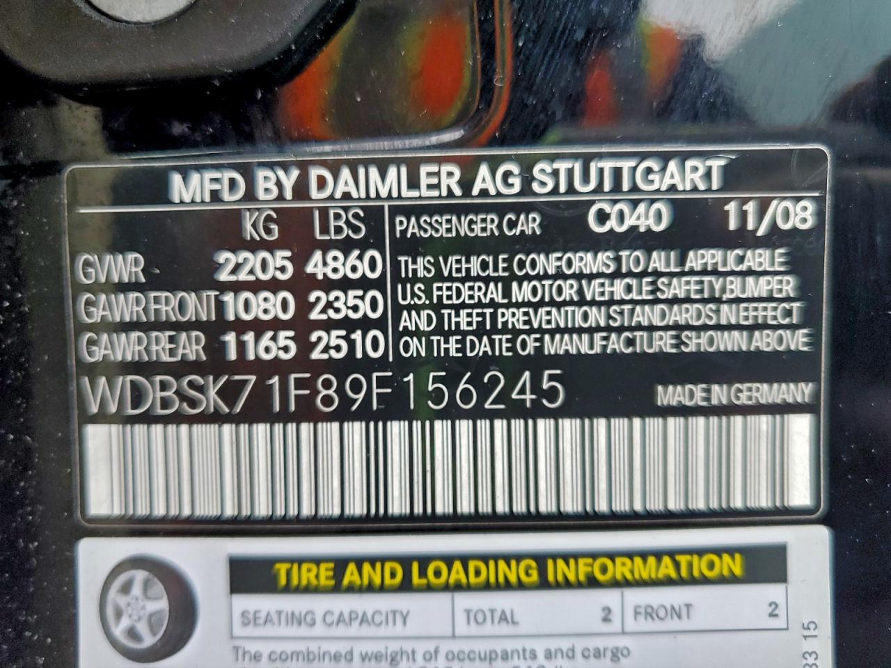 Lot #3305424437 2009 MERCEDES-BENZ SL 550