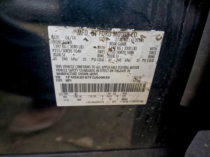 2015 FORD EXPLORER L #3298102156