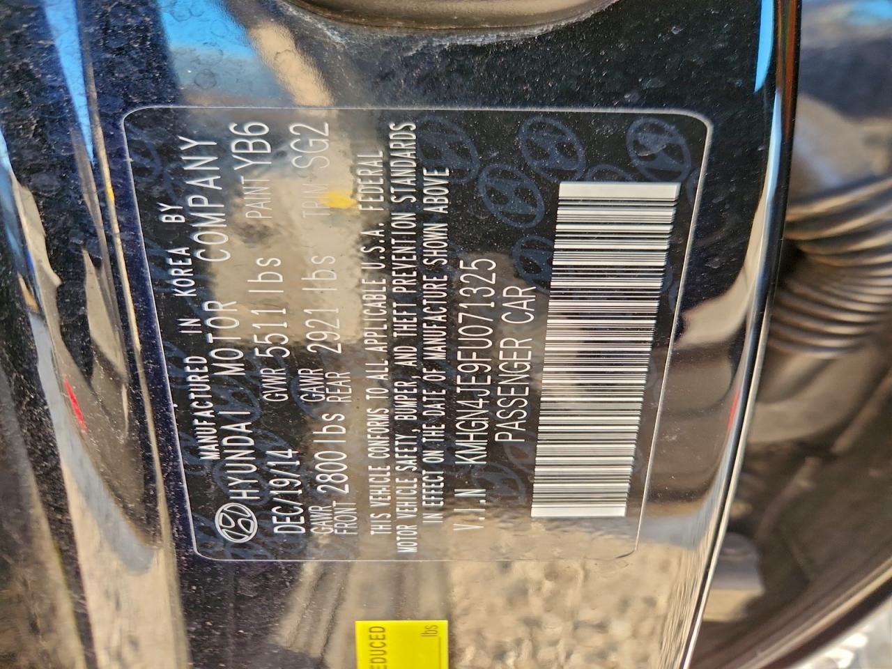 HYUNDAI GENESIS 3.8L