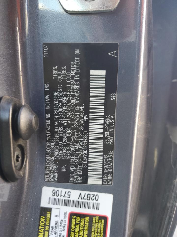 Lot #3290345810 2008 TOYOTA SIENNA CE