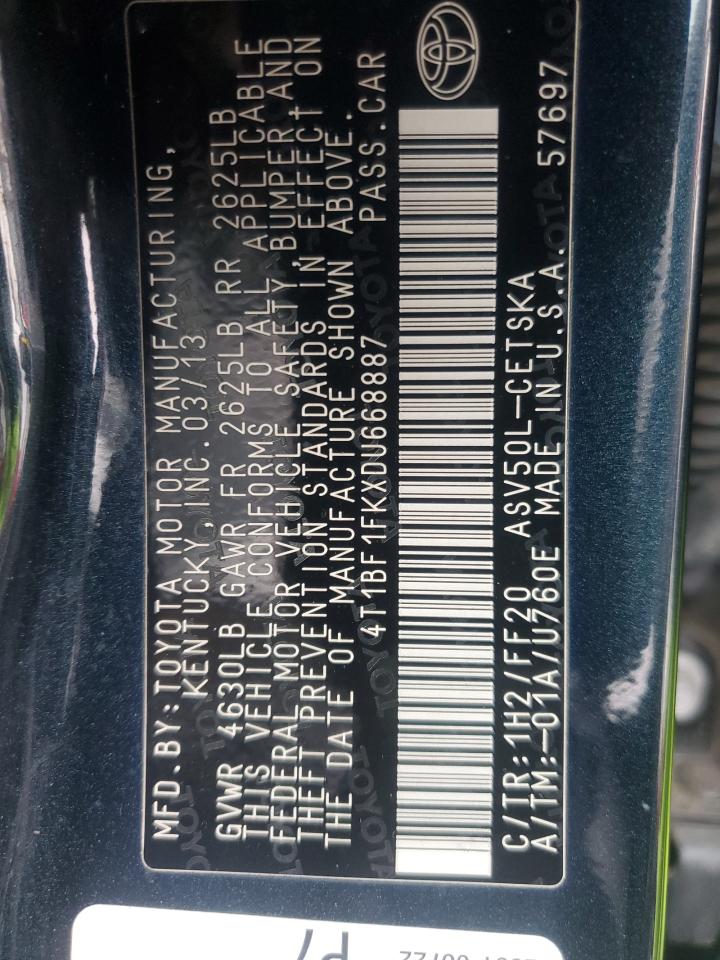 Lot #3302835922 2013 TOYOTA CAMRY L