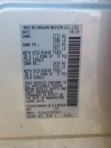 2019 NISSAN PATHFINDER - 5N1DR2MN9KC631898