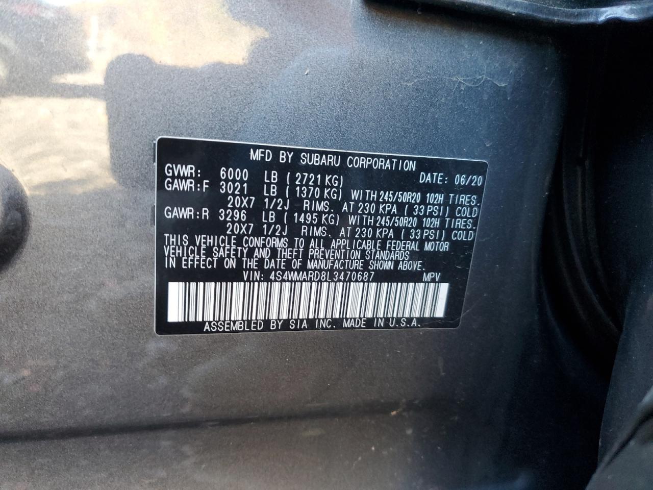 SUBARU ASCENT TOURING