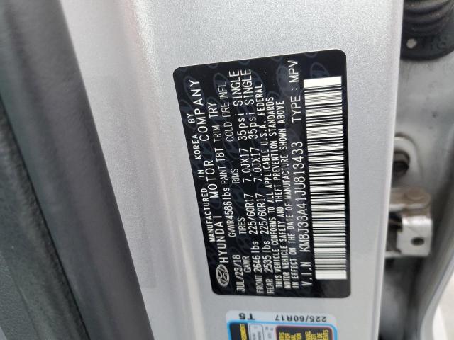 2018 HYUNDAI TUCSON SEL KM8J33A41JU813433