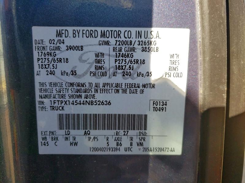 2004 FORD F150 #3303929736