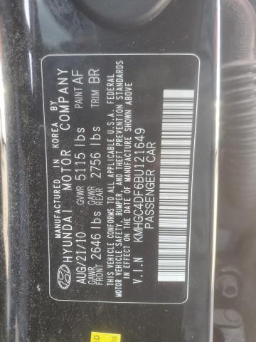 2011 HYUNDAI GENESIS 4. - KMHGC4DF6BU121649