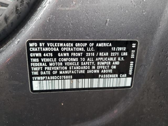 2013 VOLKSWAGEN PASSAT SE #3281432982