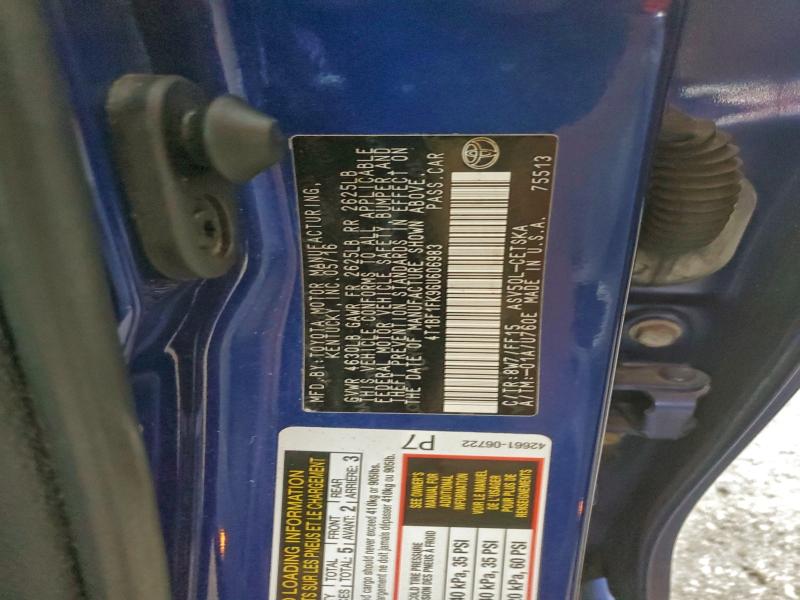 2016 TOYOTA CAMRY LE #3298061177