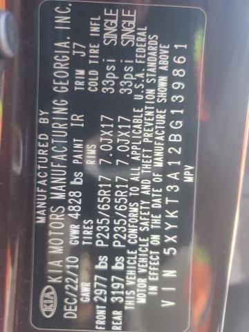 2011 KIA SORENTO BA #3293453409