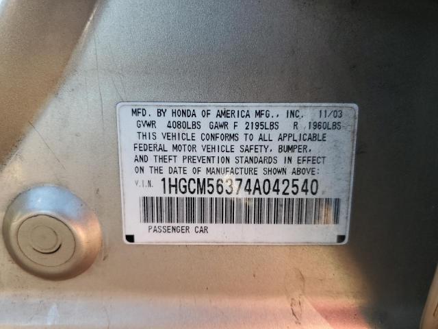 2004 HONDA ACCORD LX #3296241410