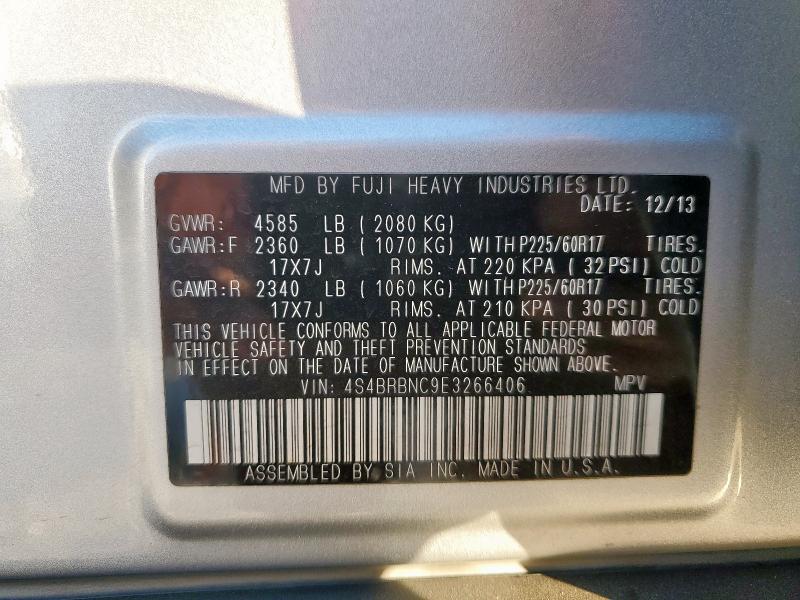 2014 SUBARU OUTBACK 2. - 4S4BRBNC9E3266406