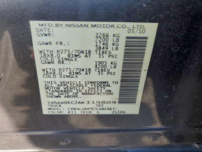2010 NISSAN TITAN XE #3296271488