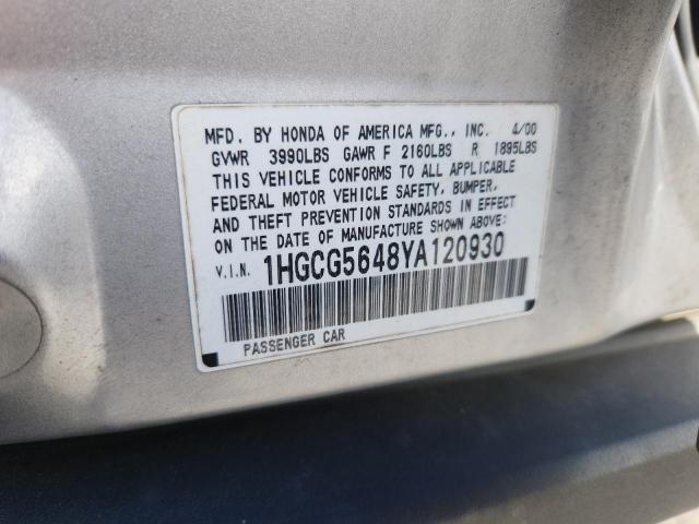 2000 HONDA ACCORD LX #3296220430