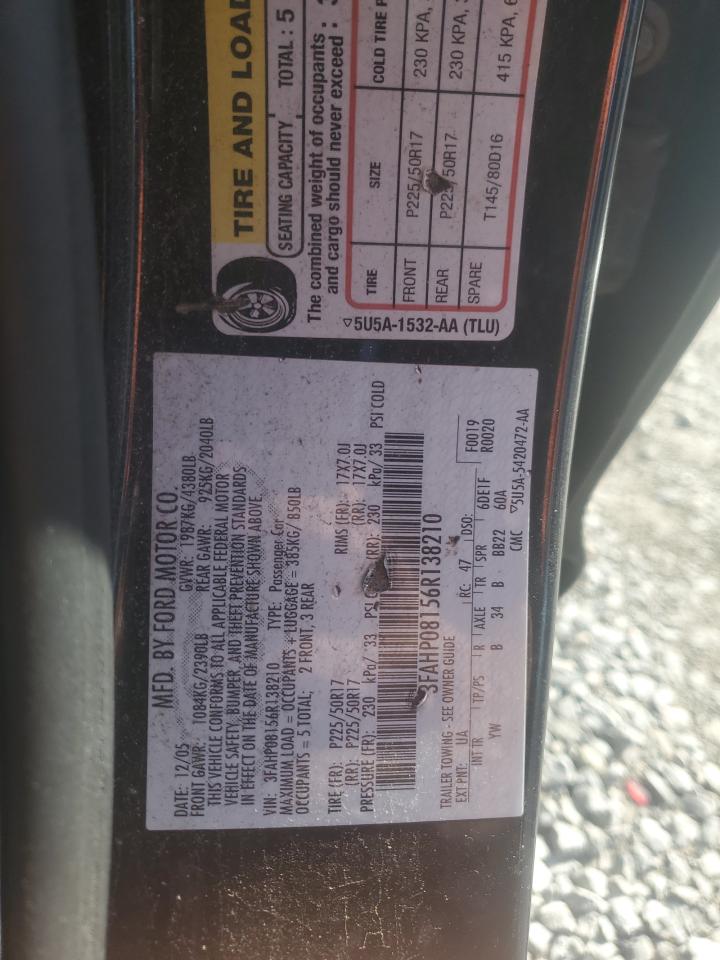 Lot #3302760338 2006 FORD FUSION SEL