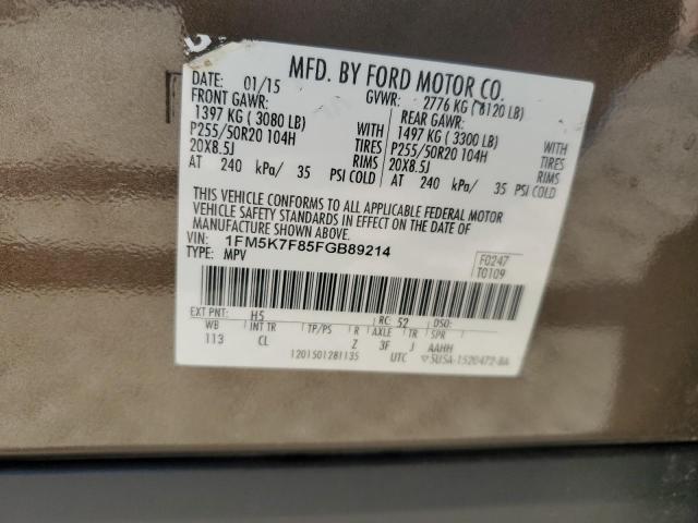 2015 FORD EXPLORER L #3301808375