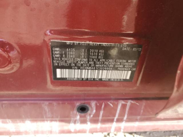 2012 SUBARU LEGACY 2.5 - 4S3BMBA61C3026668