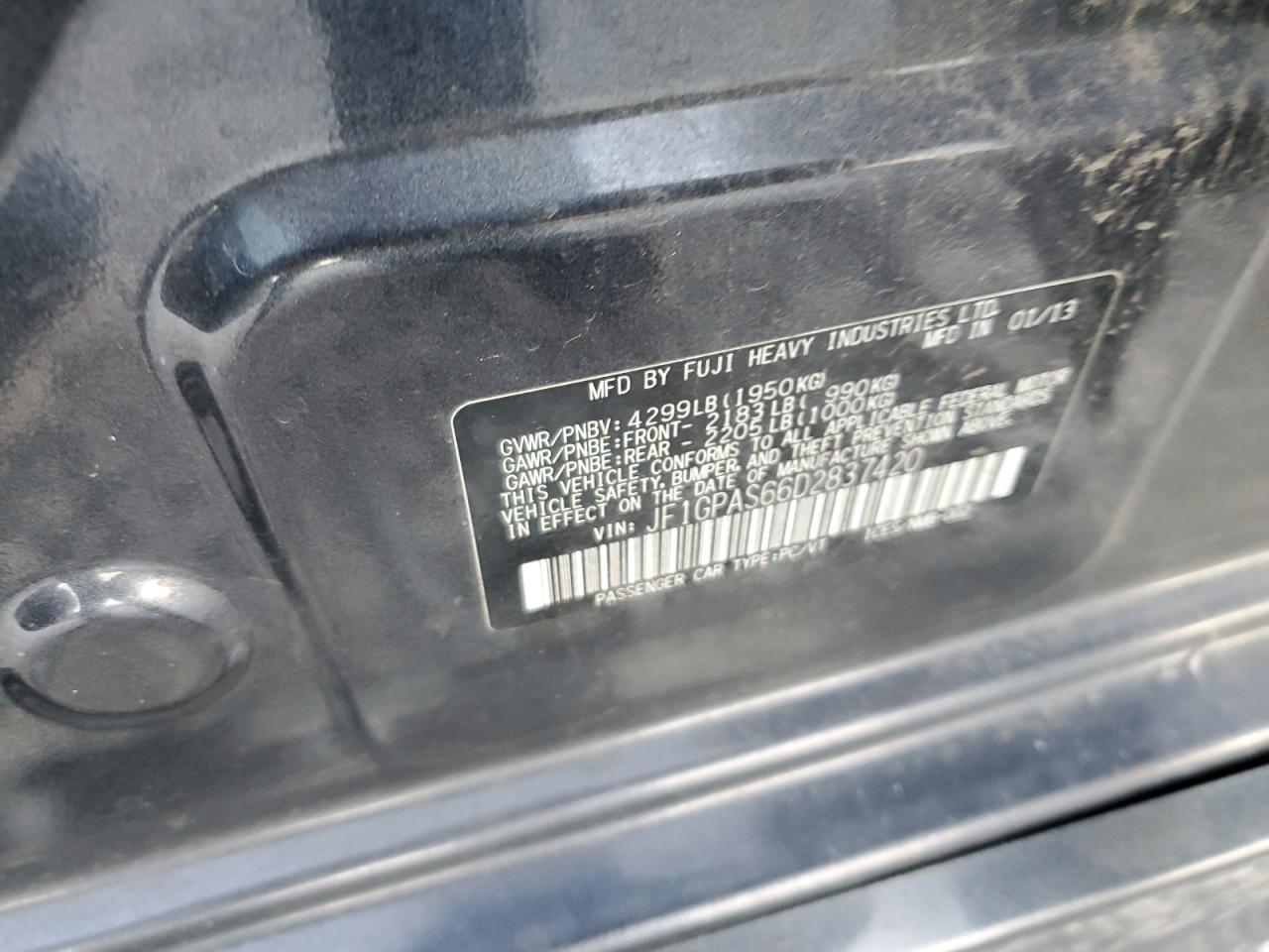 SUBARU IMPREZA SPORT LIMITED